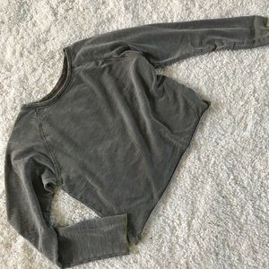 Distressed Crop Sweatshirt